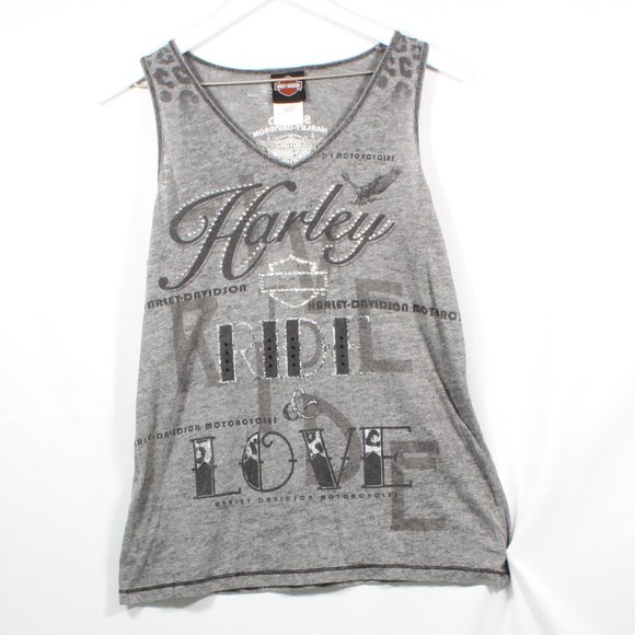 Harley-Davidson Tops - Harley Davidson Gray Jewel Tank Top